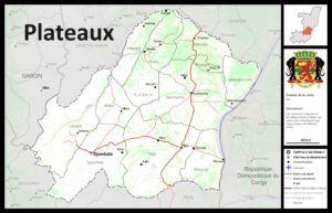Carte du département des Plateaux, République du Congo.