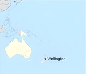 Carte de localisation de Wellington en Océanie.