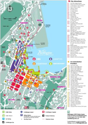 Carte touristique de Wellington