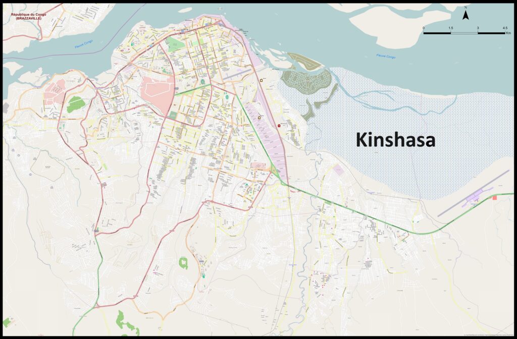 Carte de Kinshasa.