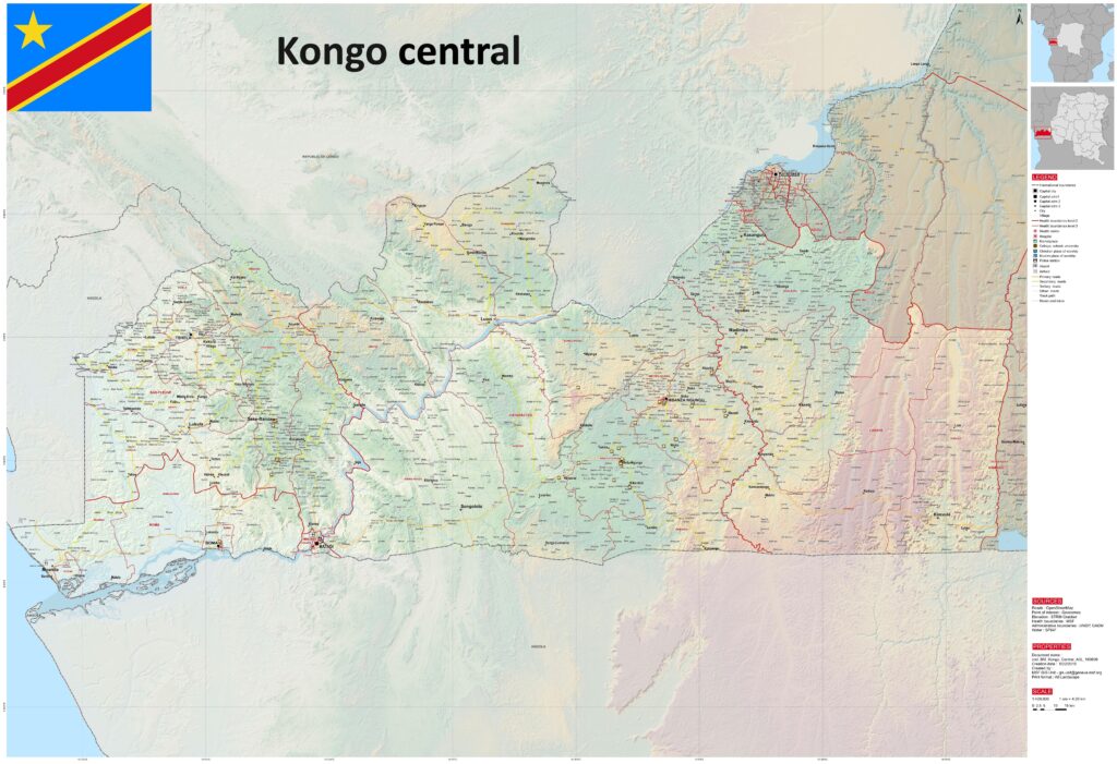 Carte de la province du Kongo Central.