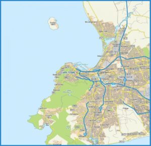 Carte routière de la ville du Cap