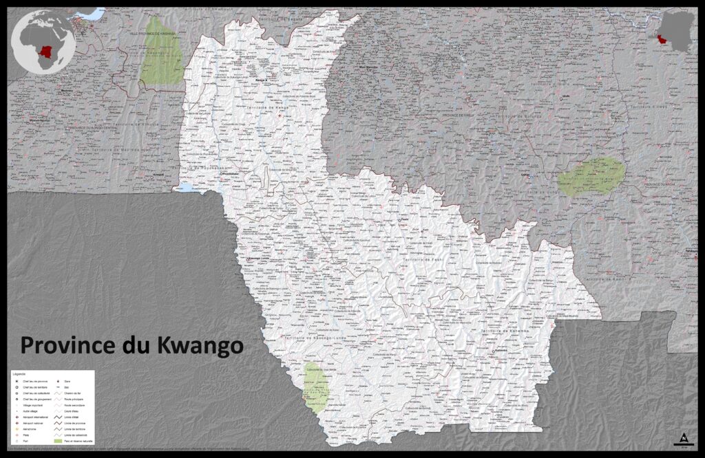 Carte de la Province du Kwango.