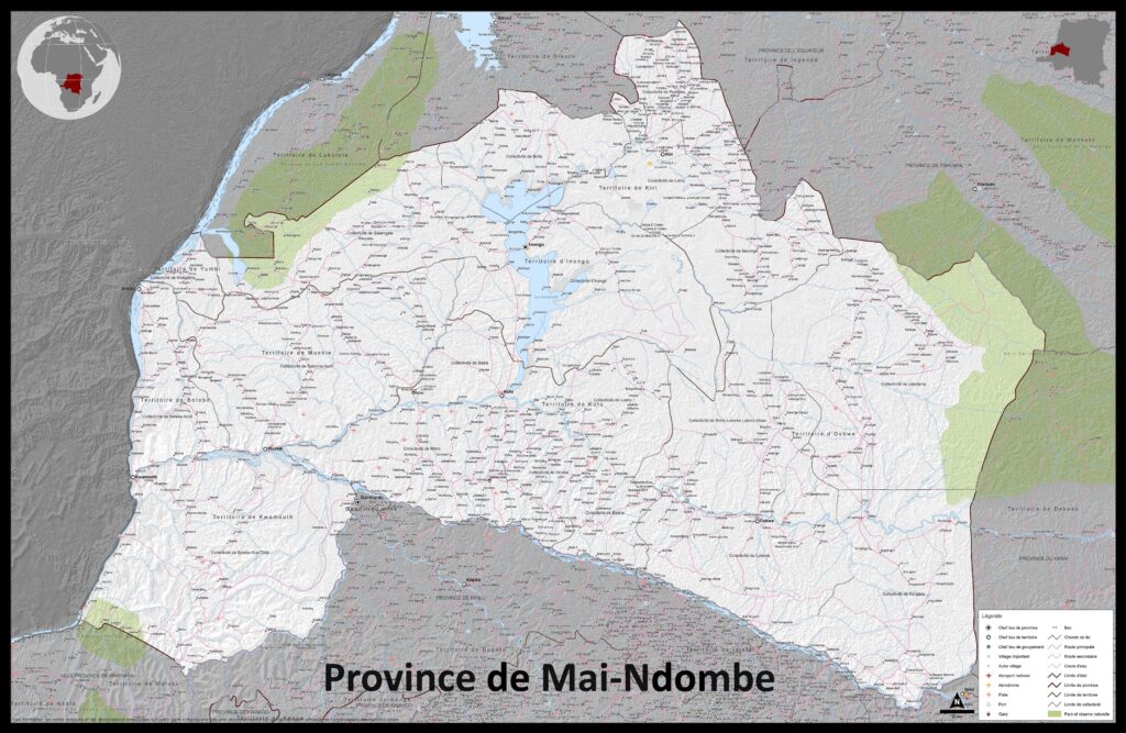 Carte de la province de Mai-Ndombe.