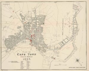 Plan de la ville du Cap, Afrique du Sud 1897