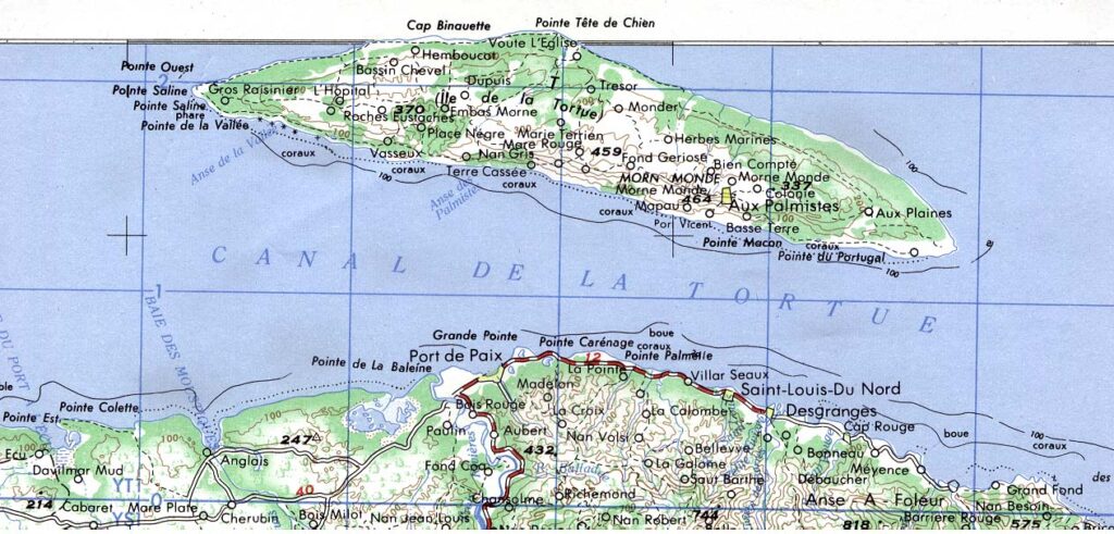 Carte de l'île de la Tortue.
