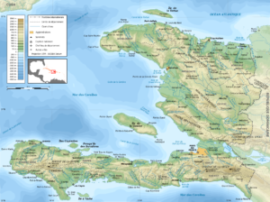 Carte topographique d'Haïti.