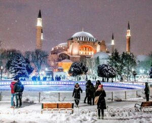 Neige d'hiver à Istanbul.
