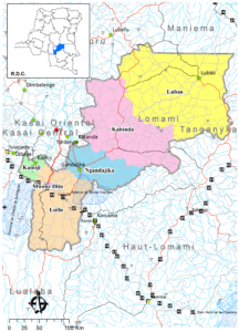 Carte des subdivisions du Lomami.