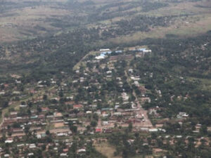 Vue aérienne de Mwene-Ditu.