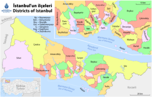 Carte des districts d’Istanbul