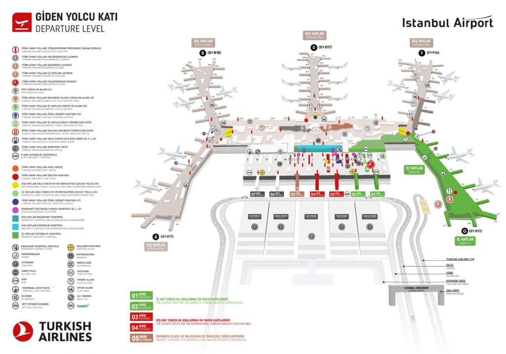Plan de l'aéroport d'Istanbul.