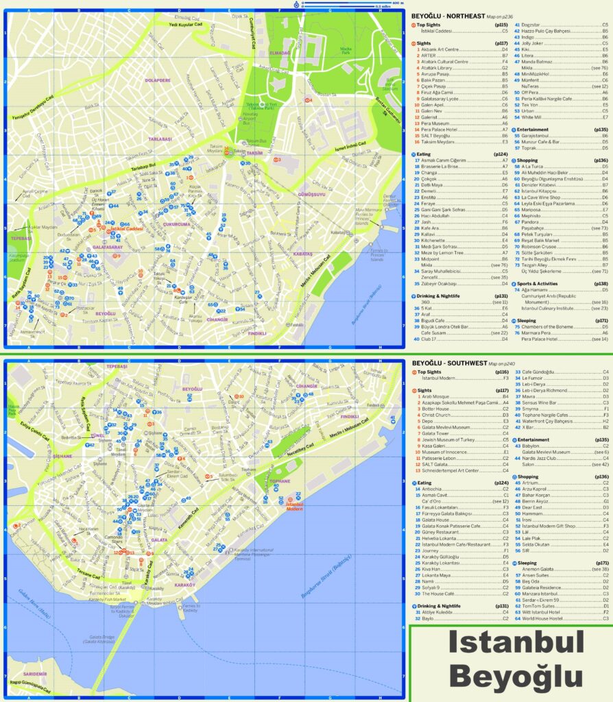 Carte de Beyoğlu, Istanbul.