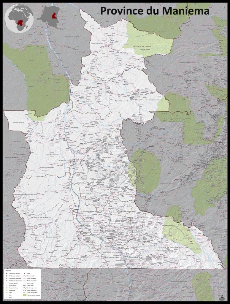 Carte de la Province du Maniema.