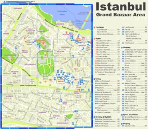 Plan du quartier du Grand Bazar d’Istanbul