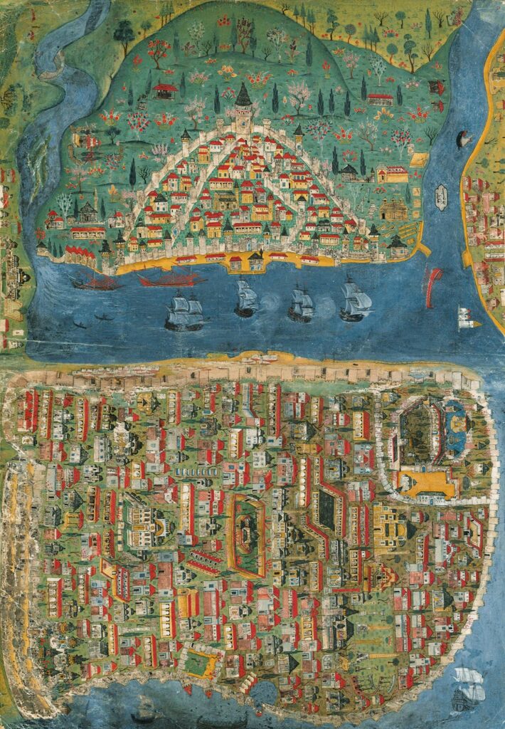 Plan d'Istanbul au XVIe siècle par Matrakçı Nasuh.