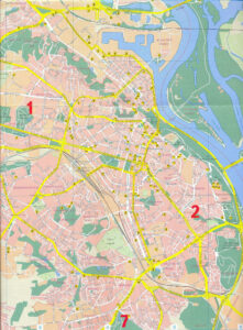 Carte du centre-ville de Kiev.