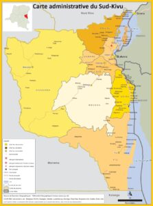 Carte administrative du Sud-Kivu.