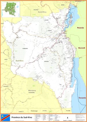 Carte de la Province du Sud-Kivu