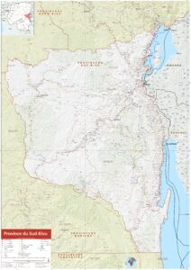 Carte des infrastructures du Sud-Kivu.