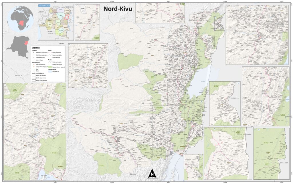 Carte de la Province du Nord-Kivu.
