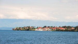 Ville de Goma, chef-lieu de la province du Nord-Kivu, vue depuis le lac Kivu.