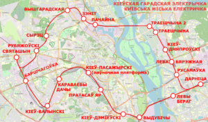 Schéma du train électrique de la ville de Kiev.