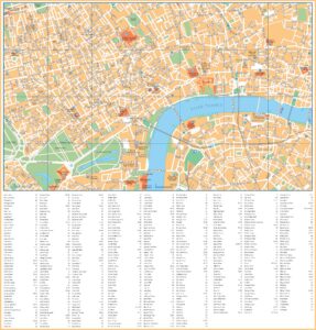 Plan du centre-ville de Londres.