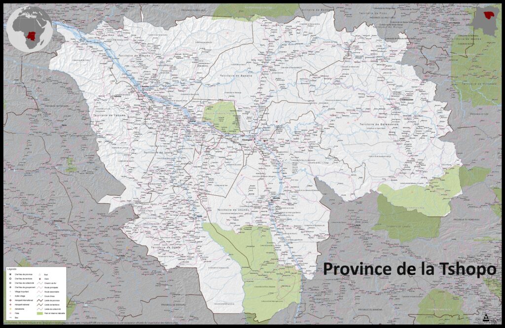 Carte de la province de la Tshopo.