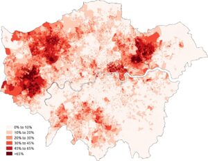 Population asiatique lors du recensement de 2011 dans le Grand Londres.
