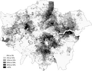 Population noire lors du recensement de 2011 dans le Grand Londres.