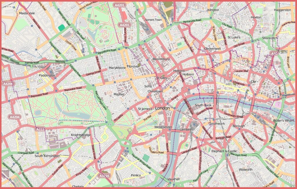 Carte de Central London.