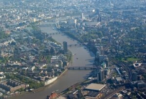 Vue aérienne du Central London.