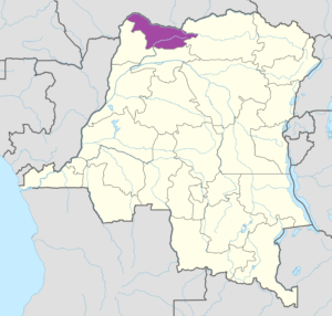 Carte de localisation du Nord-Ubangi.