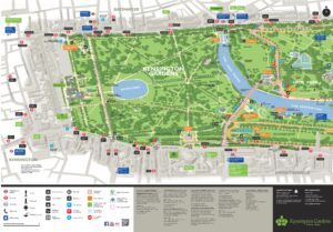 Plan de Kensington Gardens à Londres.