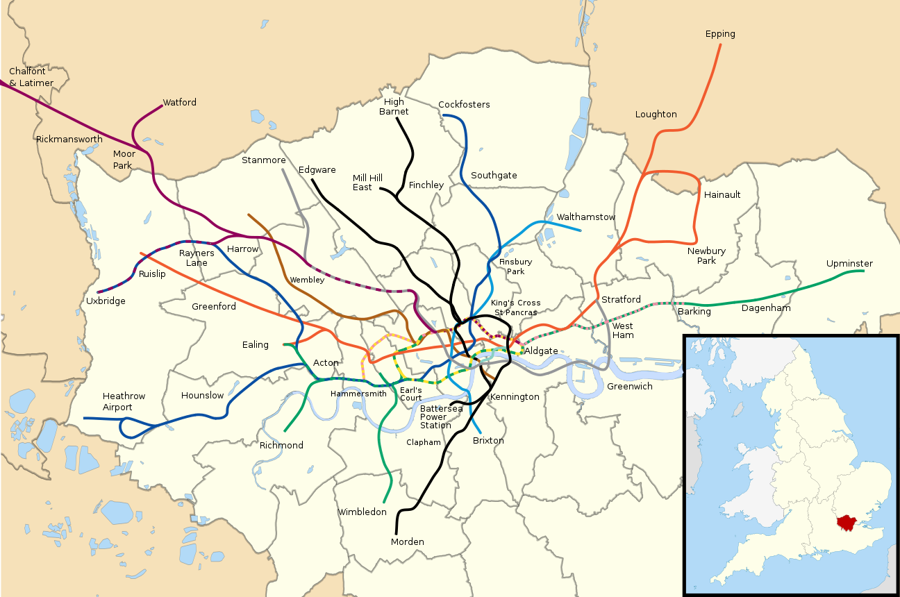 Plan de métro de Londres - Carte du métro de Londres (Angleterre)