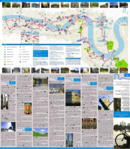 Carte des circuits culturels à vélo de la Tamise.