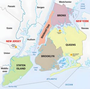 Quels sont les arrondissements de la ville de New York ?