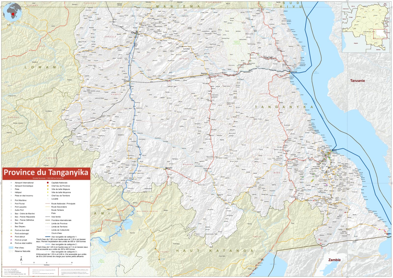 Carte de la province du Tanganyika