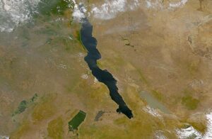 Image satellite du lac Tanganyika.