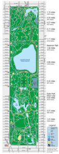 Plan de Central Park dans Manhattan à New York.