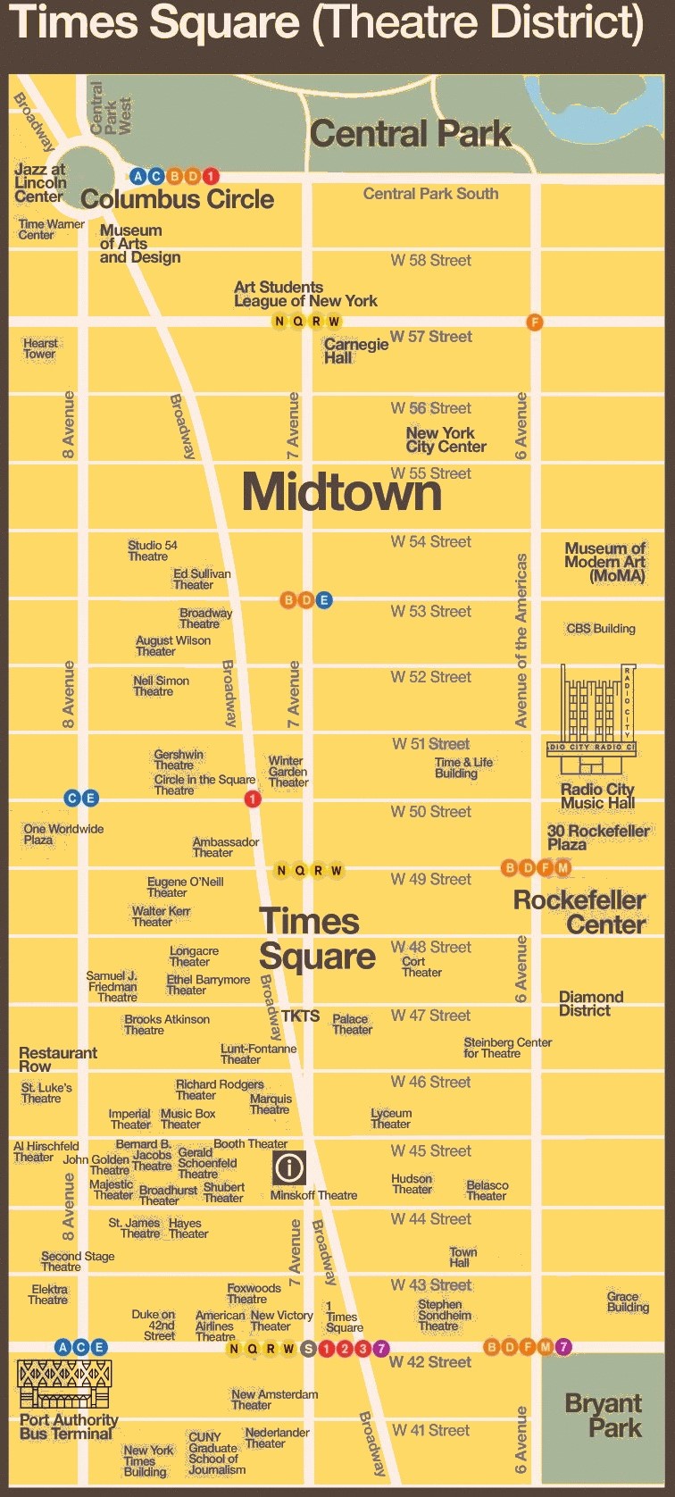 Plan de Times Square à New York.