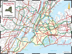 Carte des rues et routes de la ville de New York