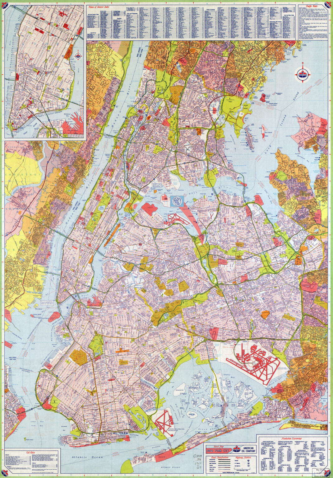 Carte des rues et routes de la ville de New York