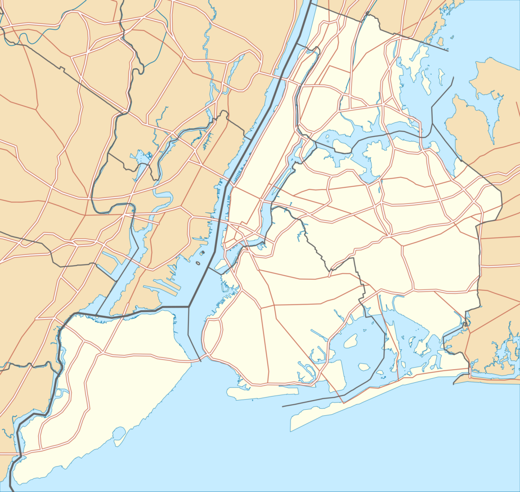 Carte vierge de New York City.