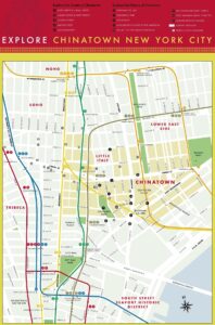Carte du Chinatown de Manhattan, à New York.