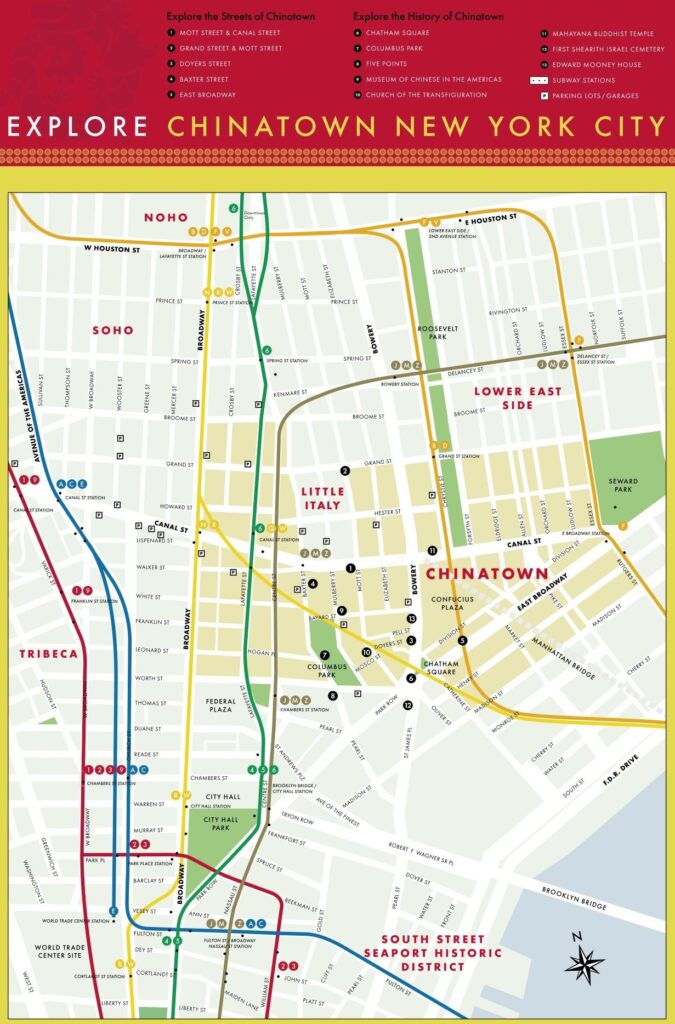 Carte du Chinatown de Manhattan à New York.