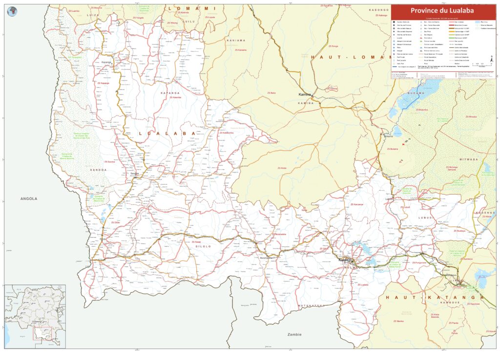 Carte de la province du Lualaba.