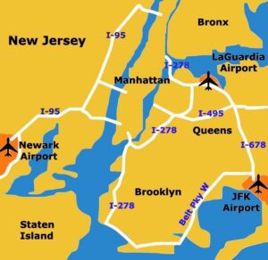 Quels sont les principaux aéroports de New York City ?