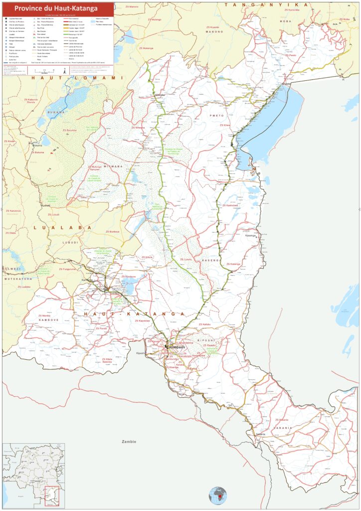 Carte de la Province du Haut-Katanga.